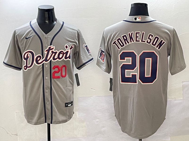 Men Detroit Tigers 20 Torkelson Grey Game 2025 Nike MLB Jersey style 4